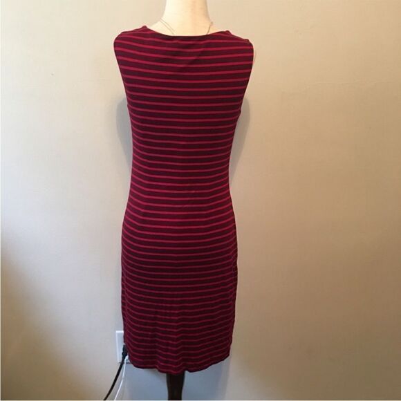 LOFT Red and Black Striped Dress - Picture 2 of 7
